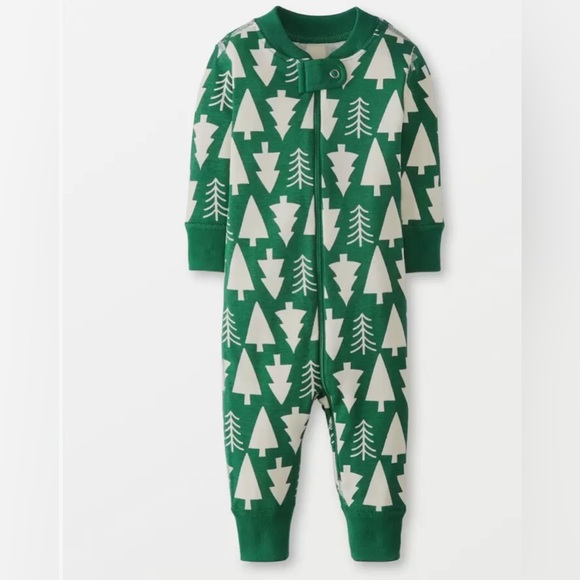 Hanna Andersson Other - Hanna Andersson Holiday Winter Green Christmas Tree Zip Sleeper, 12-18 Months